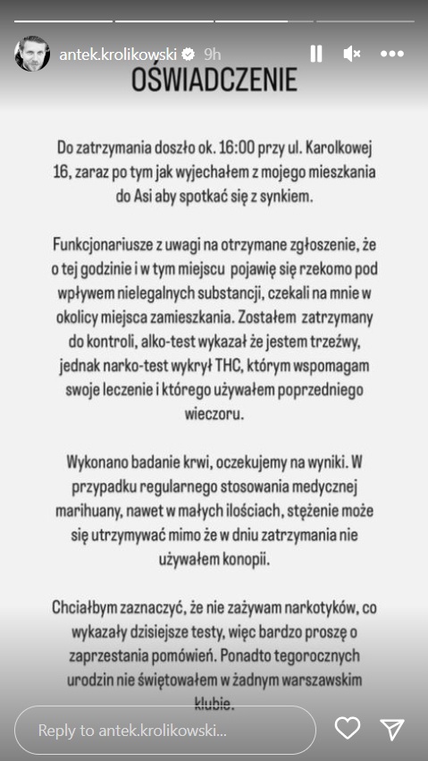 Antoni Królikowski zatrzymany