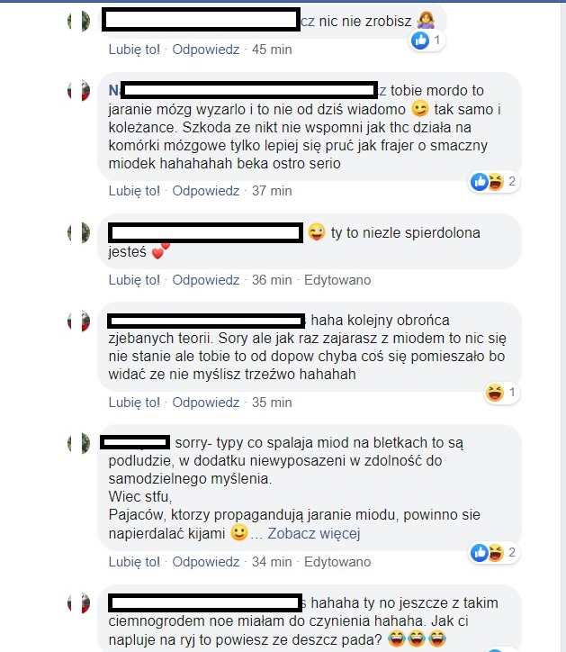 Nakładanie miodu na skręta