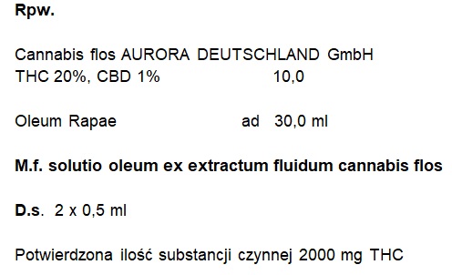 olej z medycznej marihuany recepta