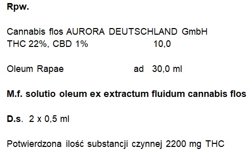 olej z medycznej marihuany recepta