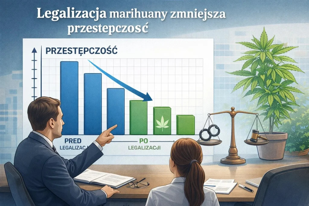 Legalizacja marihuany zmniejsza ogólną przestępczość - badania 2026