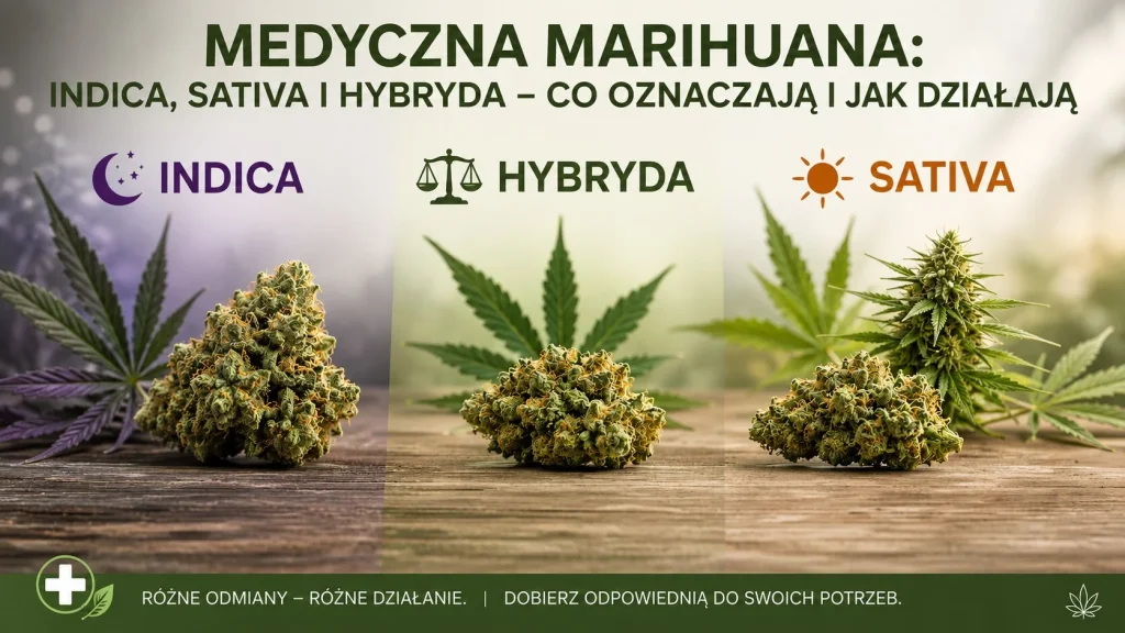 Medyczna marihuana Indica, Sativa i Hybryda